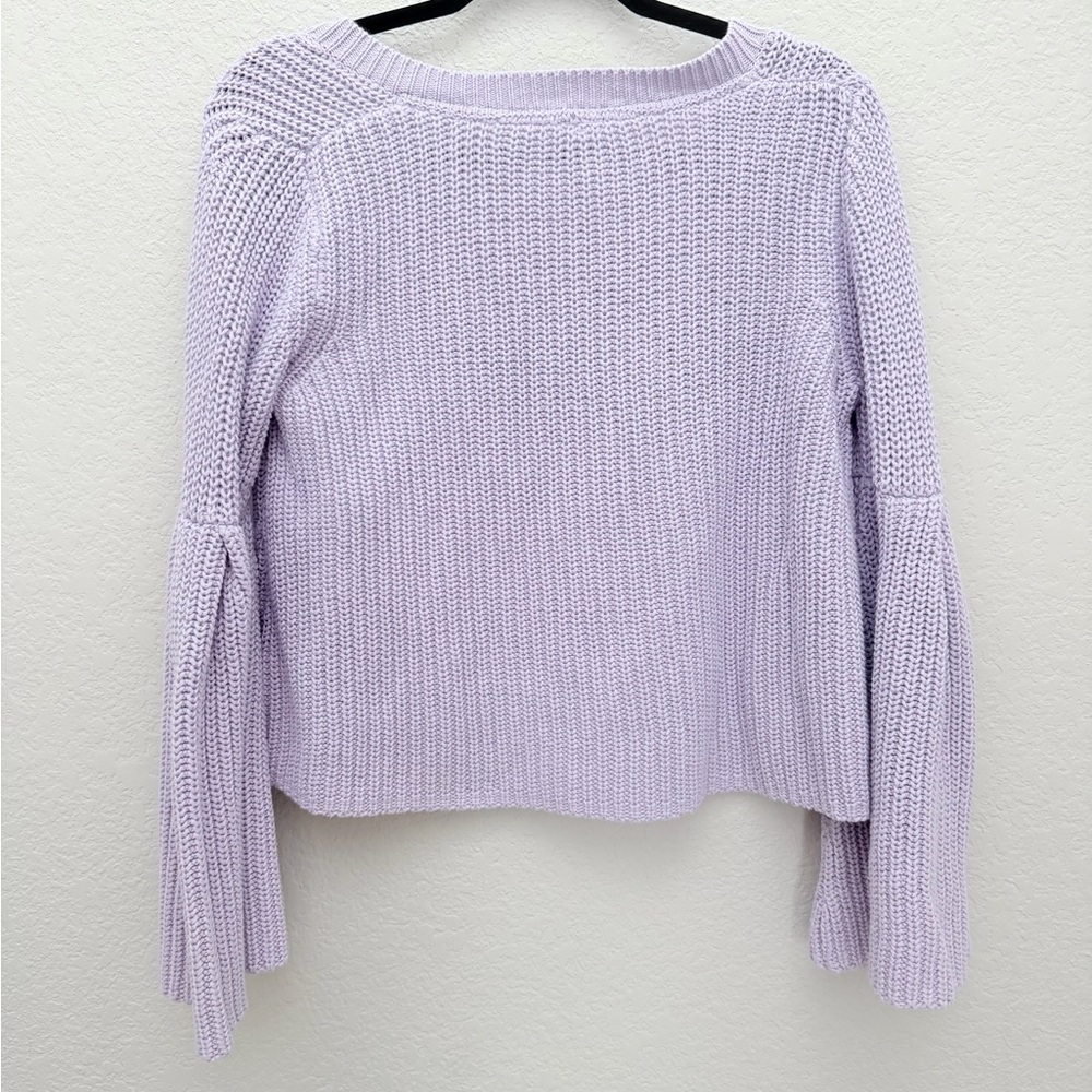 Free People Damsel Bell Sleeve Sweater XS Lilac Cotton Whimsigoth Fairycore - Picture 6 of 6